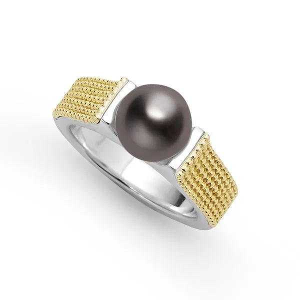 Luna Two-Tone Tahitian Black Pearl Ring Hingham Jewelers Hingham, MA