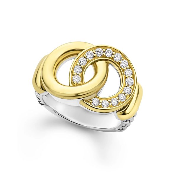 Signature Caviar Two-Tone Interlocking Diamond Statement Ring Hingham Jewelers Hingham, MA