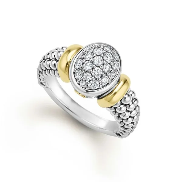 Signature Caviar Two-Tone Oval Caviar Diamond Ring