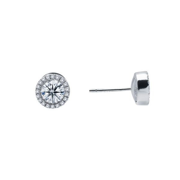 CZ Halo Studs Hingham Jewelers Hingham, MA