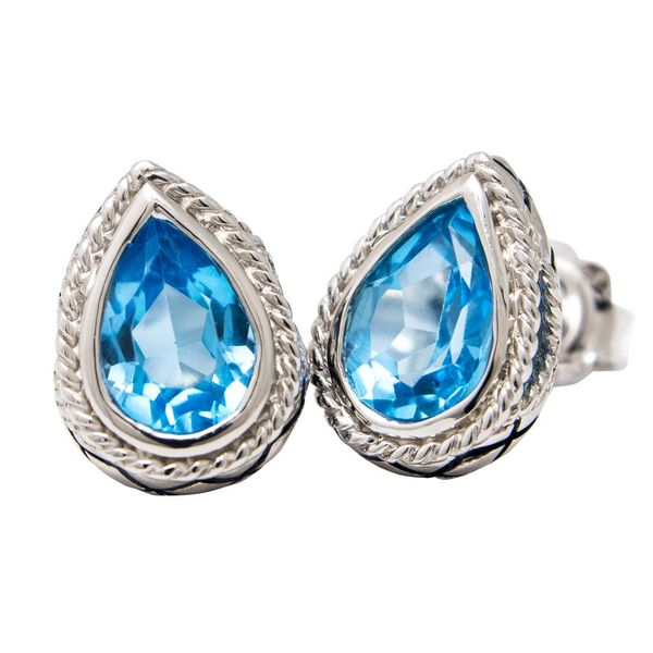 Dulce-Baya Blue Topaz Stud Earrings Hingham Jewelers Hingham, MA