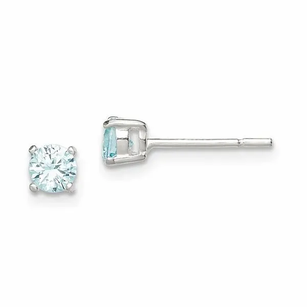 Light Blue CZ Stud Earrings Hingham Jewelers Hingham, MA