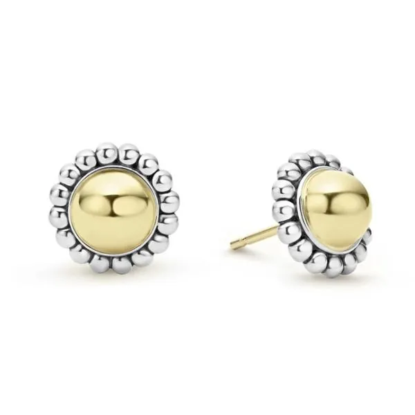 High Bar Gold Caviar Stud Earrings Hingham Jewelers Hingham, MA