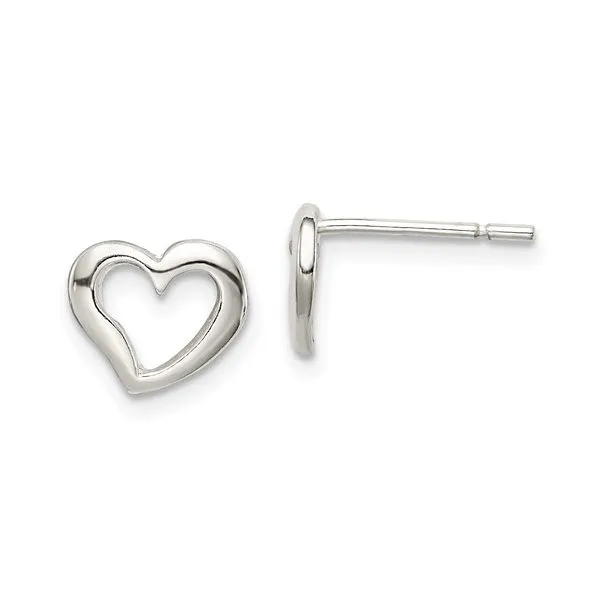 Sterling Silver Open Heart Earrings