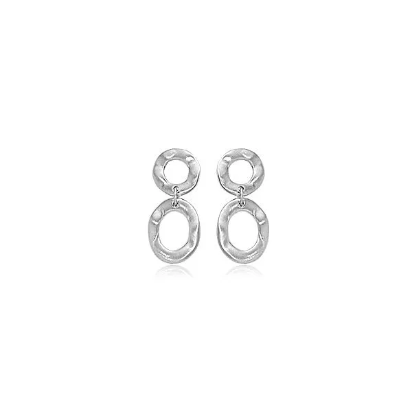 Wavy Circle Drop Dangle Earrings Hingham Jewelers Hingham, MA