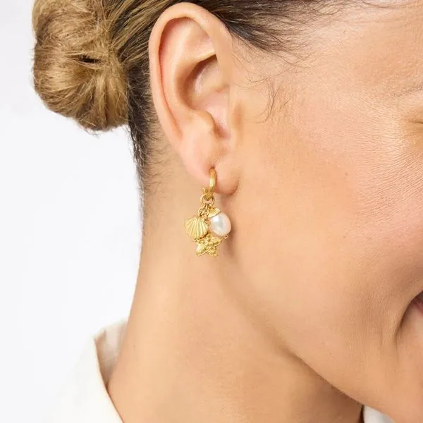 Sanibel Trio Hoop & Charm Earring Image 2 Hingham Jewelers Hingham, MA