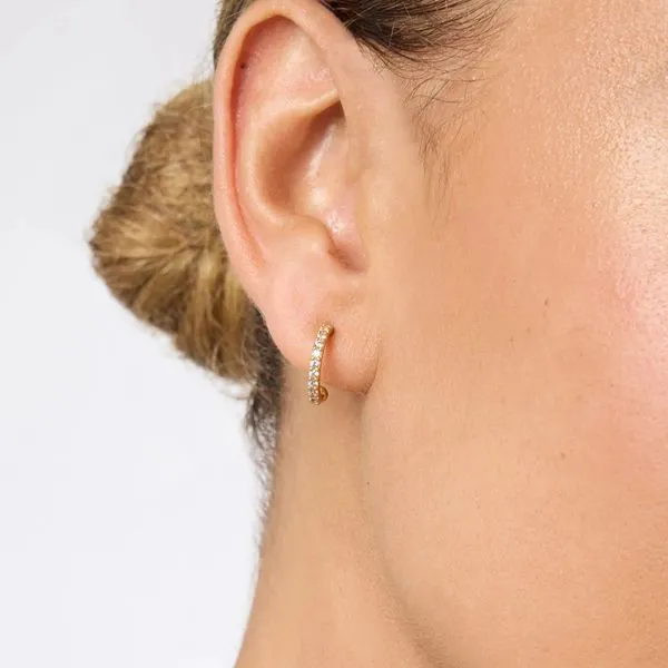 Laurel Hoop & Charm Earring Image 3 Hingham Jewelers Hingham, MA