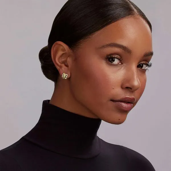Embrace Two-Tone X Omega Clip Earrings Image 4 Hingham Jewelers Hingham, MA