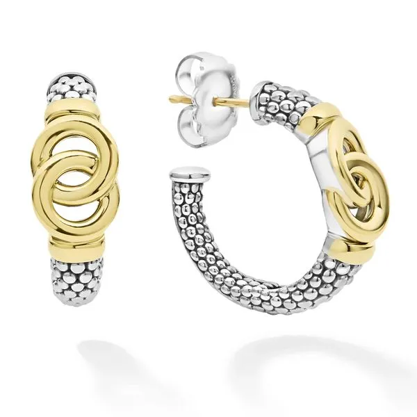 Signature CaviarTwo-Tone Interlocking Hoop Earrings Hingham Jewelers Hingham, MA