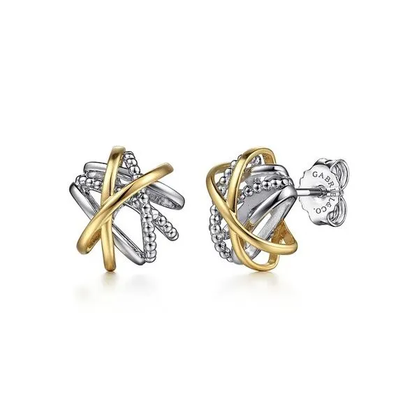 Two-Tone Abstract Love Knot Stud Earrings Hingham Jewelers Hingham, MA