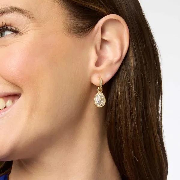 Luna Teardrop Hoop & Charm Earring Image 2 Hingham Jewelers Hingham, MA