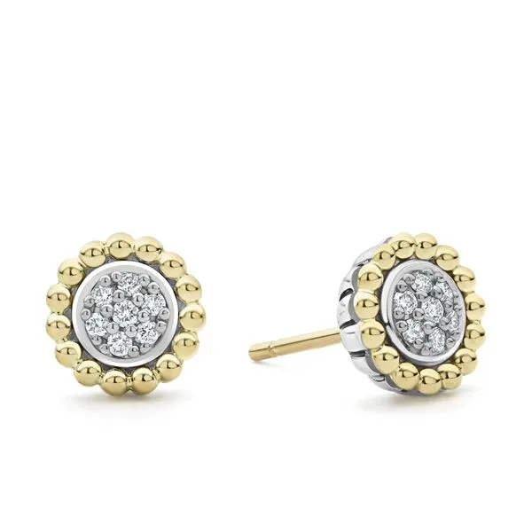 Caviar Lux Two-Tone Caviar Diamond Stud Earrings Hingham Jewelers Hingham, MA