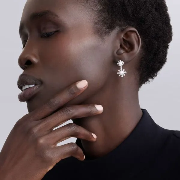 Luna Fleur Pearl Drop Earrings Image 2 Hingham Jewelers Hingham, MA