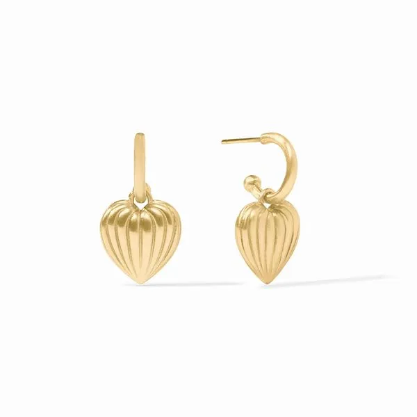 Puffy Heart Hoop & Charm Earring Hingham Jewelers Hingham, MA