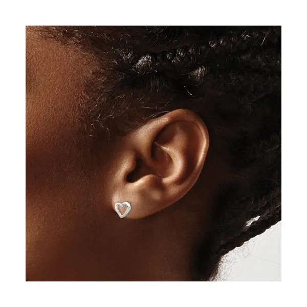 Open Heart Stud Earrings Image 2 Hingham Jewelers Hingham, MA