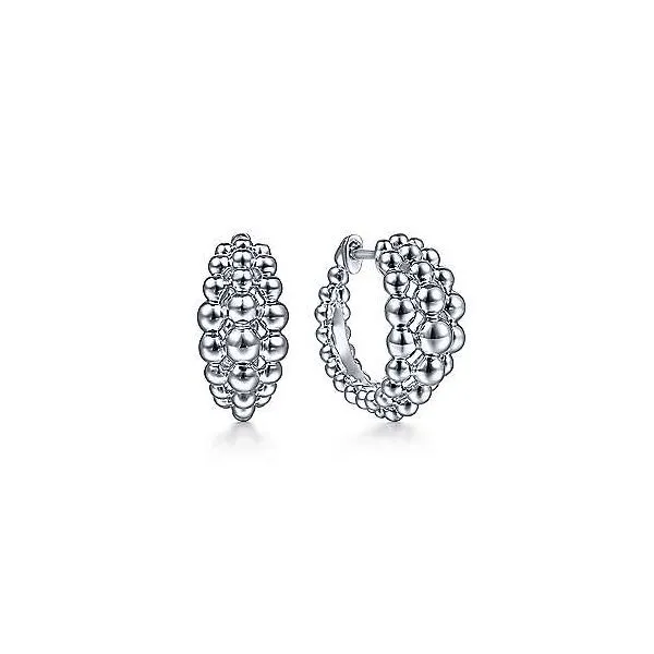 Triple Row Beaded Huggie hoops Hingham Jewelers Hingham, MA