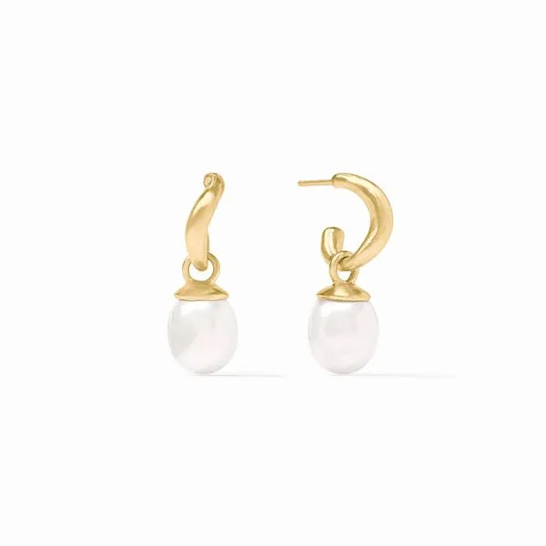 Wave Hoop & Charm Earring Hingham Jewelers Hingham, MA