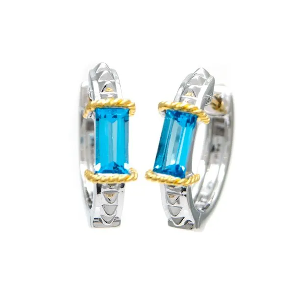 La Romana Blue Topaz Huggie Hoops Hingham Jewelers Hingham, MA