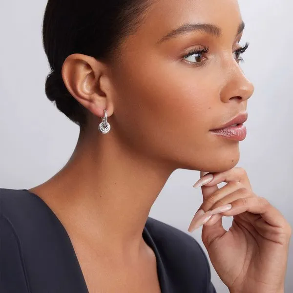 Signature Caviar Fluted Disc Beaded Hoop Earrings