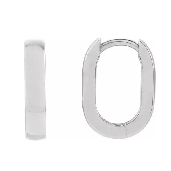 Oval Huggie Hoop Earrings Hingham Jewelers Hingham, MA