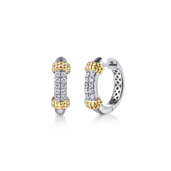 White Sapphire Huggie Hoop Earrings Hingham Jewelers Hingham, MA