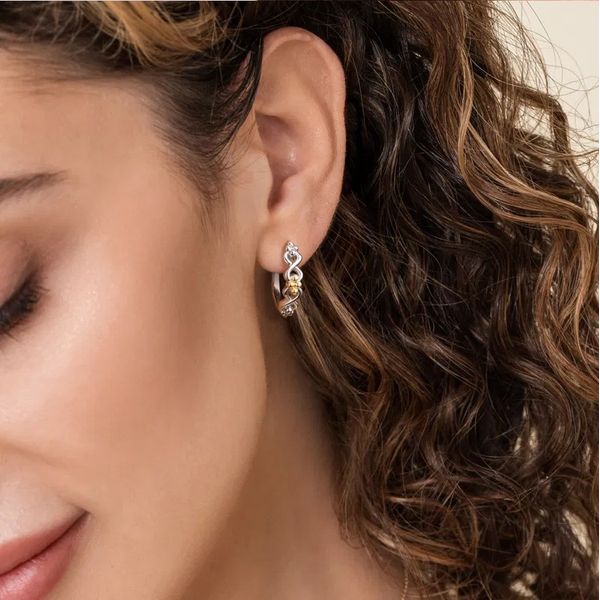 Infinity Intricate Hoop Earrings Image 2 Hingham Jewelers Hingham, MA