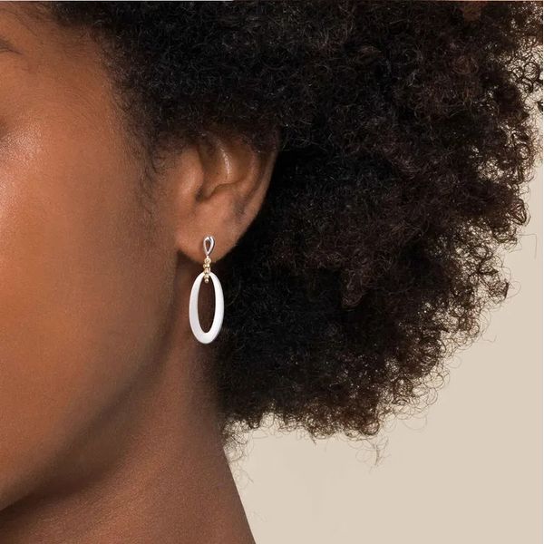 Oval Stud Drop Earrings Image 2 Hingham Jewelers Hingham, MA