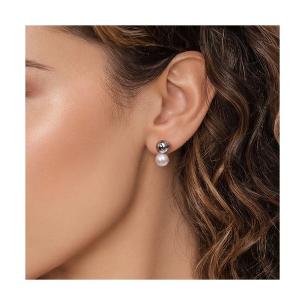 Pearl and Bead Stud Earrings Image 2 Hingham Jewelers Hingham, MA