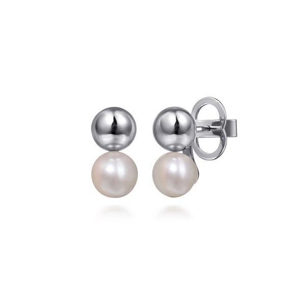Pearl and Bead Stud Earrings Hingham Jewelers Hingham, MA