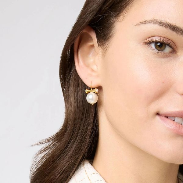 Bamboo Pearl Earring Image 2 Hingham Jewelers Hingham, MA