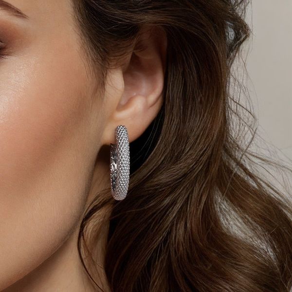 Beaded Hoop Earrings Image 2 Hingham Jewelers Hingham, MA