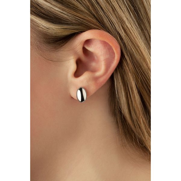 Puffed Oval Stud Earrings Image 2 Hingham Jewelers Hingham, MA
