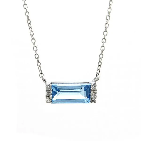 Blue Topaz Bar Necklace Hingham Jewelers Hingham, MA