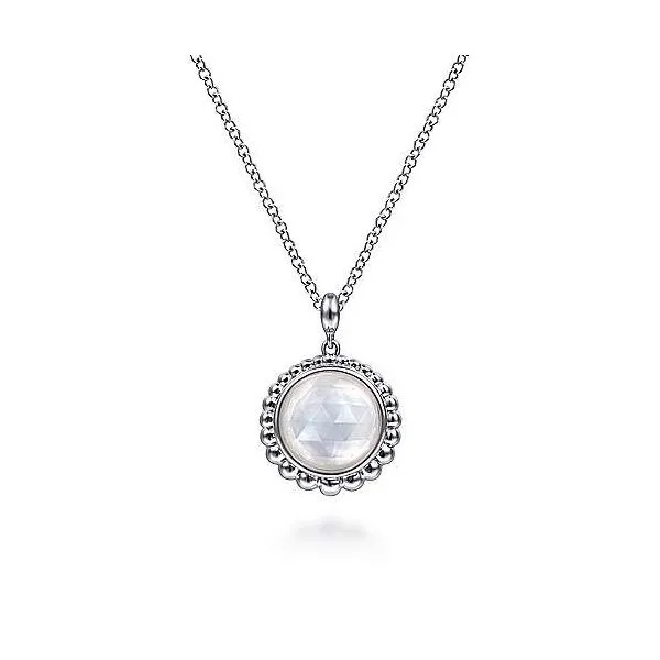 Mother of Pearl and Rock Crystal Pendant Necklace Hingham Jewelers Hingham, MA