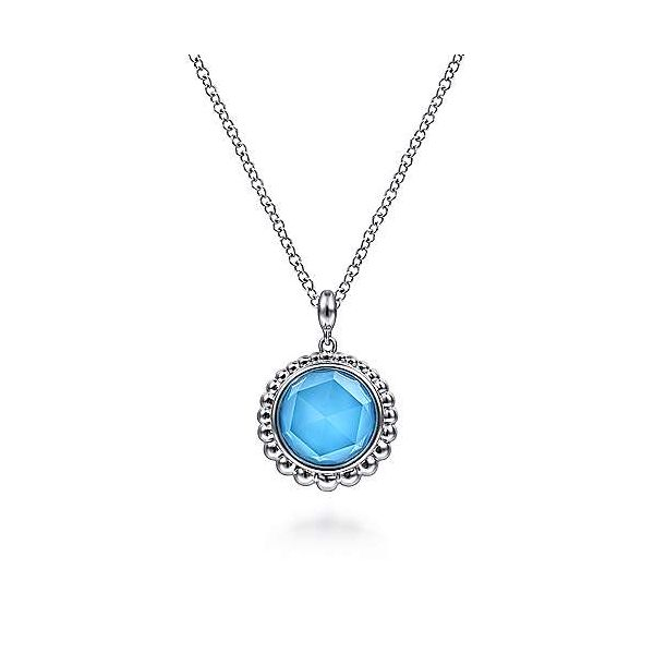 Turquoise and Rock Crystal Pendant Necklace Hingham Jewelers Hingham, MA