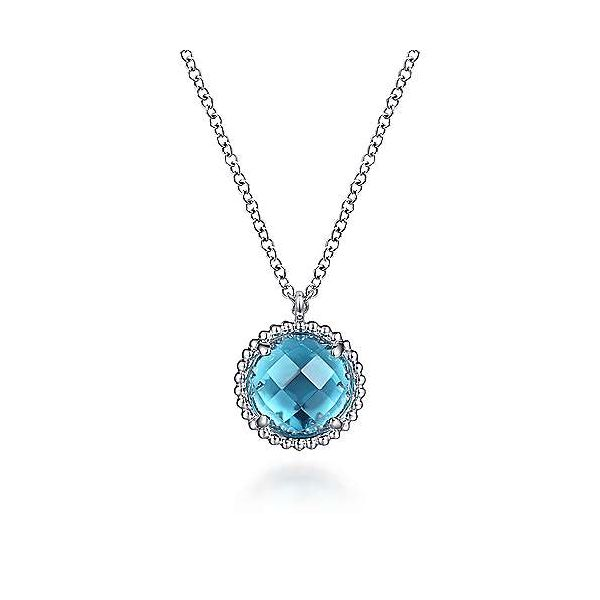 Blue Topaz Beaded Pendant Necklace Hingham Jewelers Hingham, MA