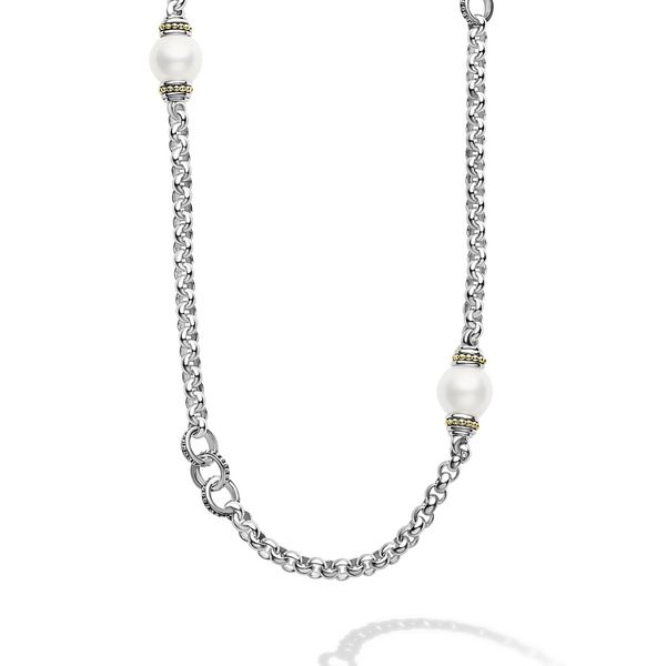 Signature Caviar Five Pearl Link Necklace Hingham Jewelers Hingham, MA