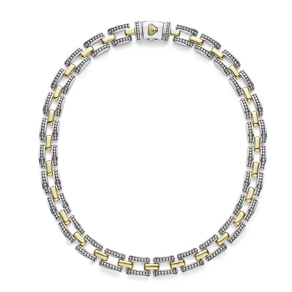 High Bar Gold Caviar Link Necklace Hingham Jewelers Hingham, MA