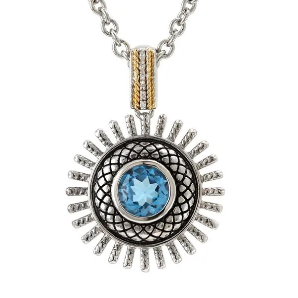 Pluma Blue Topaz Pendant Necklace Hingham Jewelers Hingham, MA