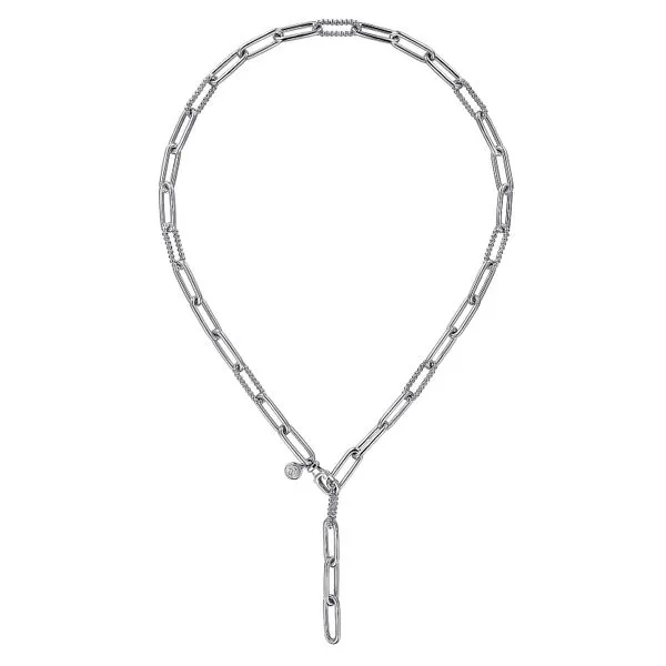 Paperclip Link Chain with Beaded Accents Hingham Jewelers Hingham, MA