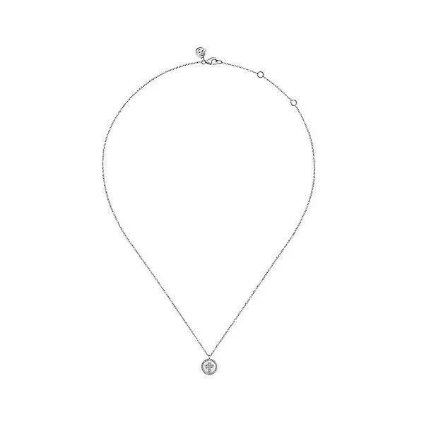 Diamond Cross Disc Pendant Necklace Image 2 Hingham Jewelers Hingham, MA