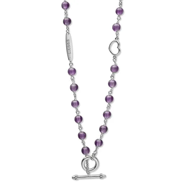 Caviar Icon Amethyst Beaded Necklace Image 2 Hingham Jewelers Hingham, MA