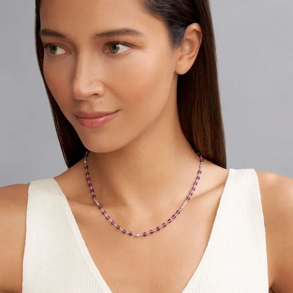 Caviar Icon Amethyst Beaded Necklace Image 3 Hingham Jewelers Hingham, MA