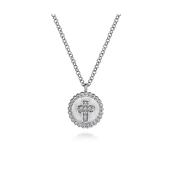 Diamond Cross Disc Pendant Necklace Hingham Jewelers Hingham, MA