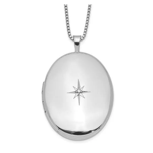 Oval Locket with Diamond Hingham Jewelers Hingham, MA