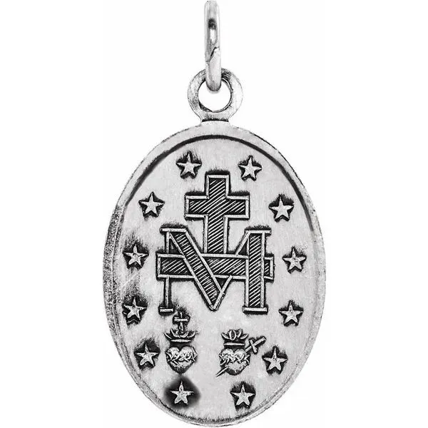 Oval Miraculous Medal Image 2 Hingham Jewelers Hingham, MA