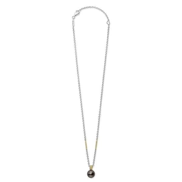 Luna Tahitian Black Pearl Pendant Necklace Image 2 Hingham Jewelers Hingham, MA