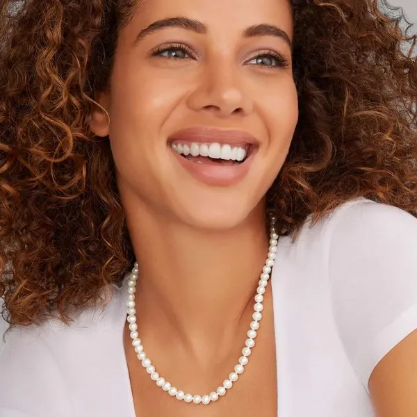 Luna Small Pearl Necklace Image 3 Hingham Jewelers Hingham, MA