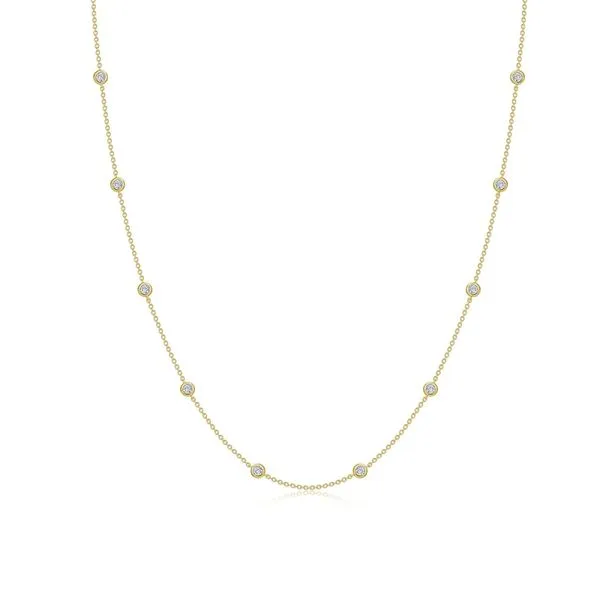 CZ Bezel Station Necklace Hingham Jewelers Hingham, MA