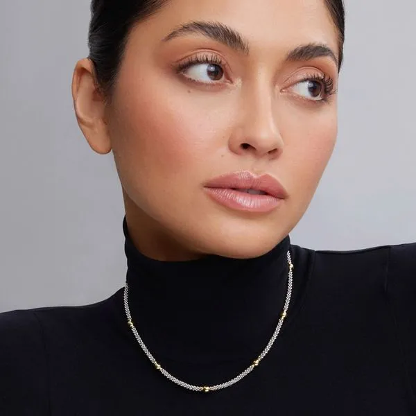 Signature Caviar 18K Gold Station Necklace Image 2 Hingham Jewelers Hingham, MA